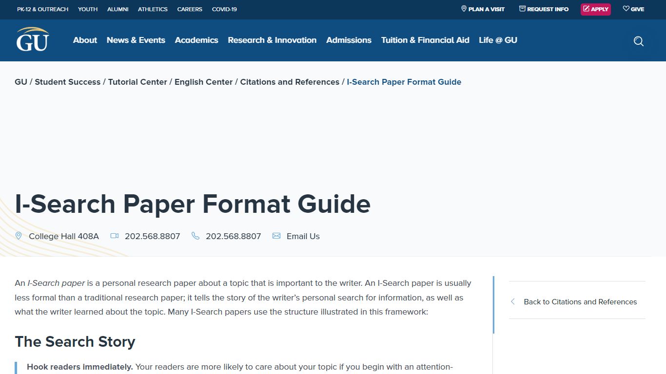 I-Search Paper Format Guide – Gallaudet University